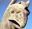 Griffin's head, detail from a capital at the Apadana, Persepolis