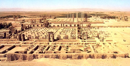 A view over Persepolis from the mountain Kuh-i-Rahmat